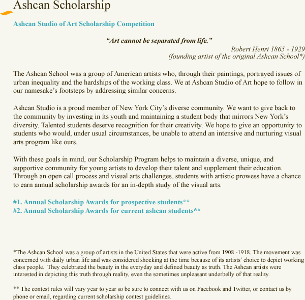 Ashcan Scholarship